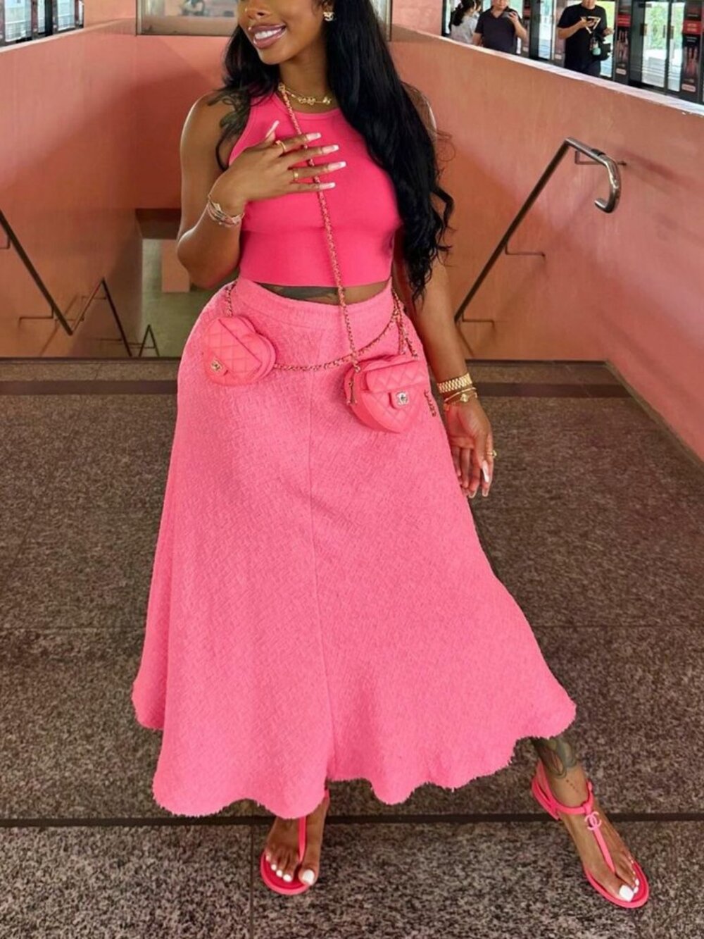 NWT Zara Textured Midi Skirt Size XL